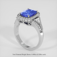 3.62 Ct. Blue Sapphire Ring, 14K White Gold 2