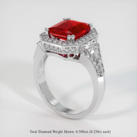 3.00 Ct. Ruby Ring, 14K White Gold 2