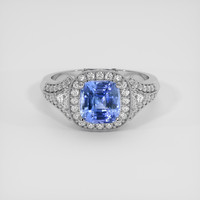 2.15 Ct. Blue Sapphire Ring, 14K White Gold 1
