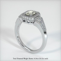 0.84 Ct. Green Sapphire Ring, 14K White Gold 2