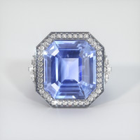 18.69 Ct. Sapphire Ring, 18K White Gold 1