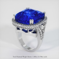 52.27 Ct. Sapphire Ring, 18K White Gold 2