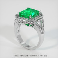 4.73 Ct. Emerald Ring, 18K White Gold 2