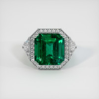 6.64 Ct. Emerald Ring, 18K White Gold 1