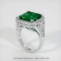 6.64 Ct. Emerald Ring, 18K White Gold 2