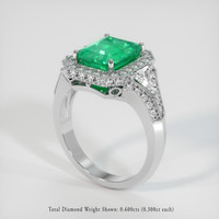 3.21 Ct. Emerald Ring, 18K White Gold 2