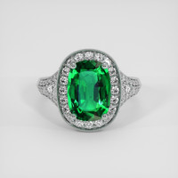2.77 Ct. Emerald Ring, 18K White Gold 1
