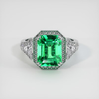3.30 Ct. Emerald Ring, 18K White Gold 1