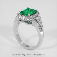 2.83 Ct. Emerald Ring, 18K White Gold 2