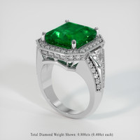 10.45 Ct. Emerald Ring, 18K White Gold 2