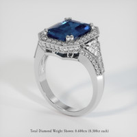 4.27 Ct. Blue Sapphire Ring, 18K White Gold 2