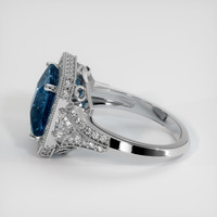 5.06 Ct. Greenish Blue Sapphire Ring, 18K White Gold 4
