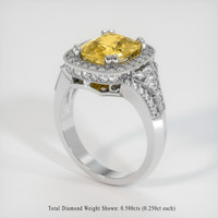 3.12 Ct. Yellow Sapphire Ring, 18K White Gold 2