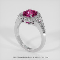 3.16 Ct. Purplish Pink Sapphire Ring, 18K White Gold 2