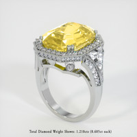 15.02 Ct. Yellow Sapphire Ring, 18K White Gold 2