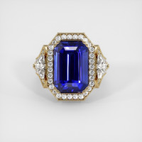 10.47 Ct. Blue Sapphire Ring, 14K Yellow Gold 1