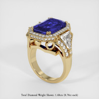10.47 Ct. Blue Sapphire Ring, 14K Yellow Gold 2