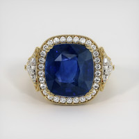 10.33 Ct. Blue Sapphire Ring, 14K Yellow Gold 1