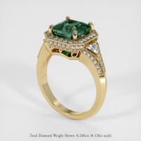 3.06 Ct. Bluish Green Sapphire Ring, 14K Yellow Gold 2