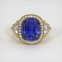 8.50 Ct. Blue Sapphire Ring, 18K Yellow Gold 1