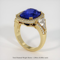 8.50 Ct. Blue Sapphire Ring, 18K Yellow Gold 2