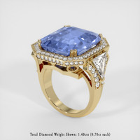 18.69 Ct. Sapphire Ring, 18K Yellow Gold 2