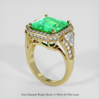 6.81 Ct. Emerald Ring, 18K Yellow Gold 2
