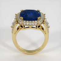 10.33 Ct. Blue Sapphire Ring, 18K Yellow Gold 3