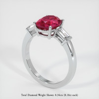 2.47 Ct. Ruby Ring, Platinum 950 2