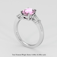 2.23 Ct. Pink Sapphire Ring, 14K White Gold 2