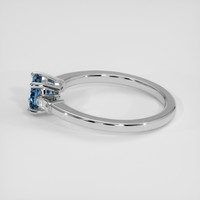 0.99 Ct. Greenish Blue Sapphire Ring, 14K White Gold 4