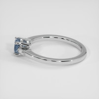 0.90 Ct. Greyish Blue Sapphire Ring, 14K White Gold 4