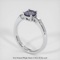 1.26 Ct. Bi Color Sapphire Ring, 18K White Gold 2