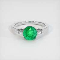 1.45 Ct. Emerald Ring, 18K White Gold 1