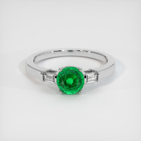0.94 Ct. Emerald Ring, 18K White Gold 1