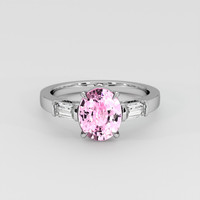 2.23 Ct. Pink Sapphire Ring, 18K White Gold 1
