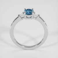0.99 Ct. Greenish Blue Sapphire Ring, 18K White Gold 3