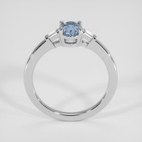 0.90 Ct. Greyish Blue Sapphire Ring, 18K White Gold 3