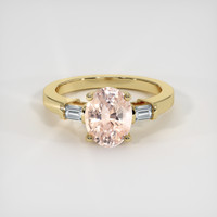 1.84 Ct. Peach Sapphire Ring, 10K Yellow Gold 1