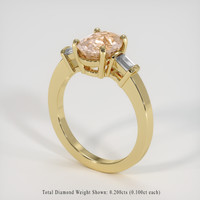 1.84 Ct. Peach Sapphire Ring, 10K Yellow Gold 2