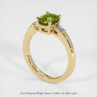 2.02 Ct. Yellowish Green Sapphire Ring, 10K Yellow Gold 2