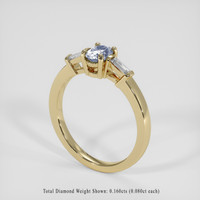 0.55 Ct. Greyish Blue Sapphire Ring, 14K Yellow Gold 2