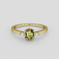 1.57 Ct. Bi Color Sapphire Ring, 14K Yellow Gold 1