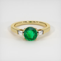 1.13 Ct. Emerald Ring, 18K Yellow Gold 1
