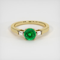 0.94 Ct. Emerald Ring, 18K Yellow Gold 1