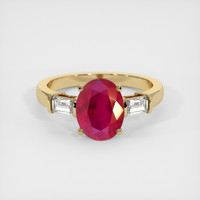 2.47 Ct. Ruby Ring, 18K Yellow Gold 1
