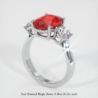 4.26 Ct. Ruby Ring, Platinum 950 2