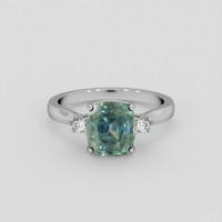 4.50 Ct. Bluish Green Sapphire Ring, Platinum 950 1