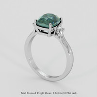 4.50 Ct. Bluish Green Sapphire Ring, Platinum 950 2
