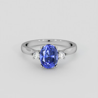 3.31 Ct. Blue Sapphire Ring, 14K White Gold 1